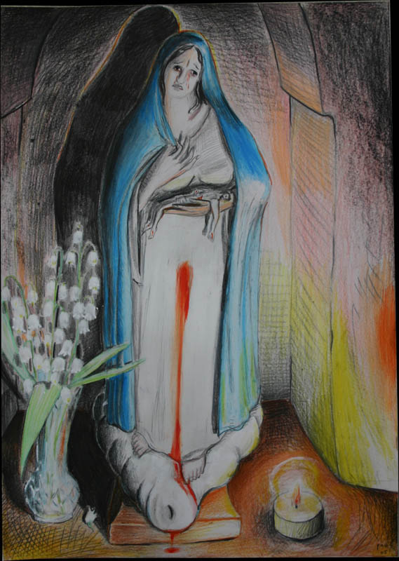 The bleeding statue of Mary
