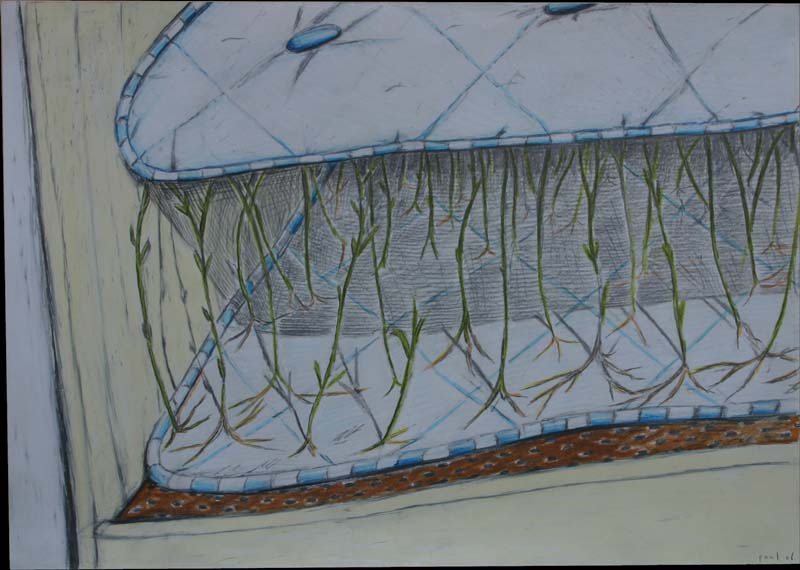 Matress with plants as springs